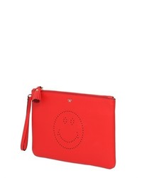 Anya Hindmarch Smiley Perforated Leather Pouch