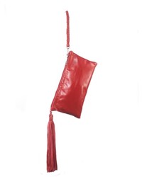 Areias Leather Red Leather Clutch