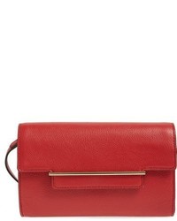 Vince Camuto Aster Convertible Leather Clutch Red