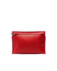 Loewe Devil Red Linen Look Leather Clutch Bag