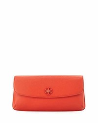Tory Burch Diana Leather Clutch Bag Red Canyon