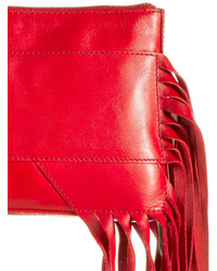 DKNY Fringe Calf Leather Clutch