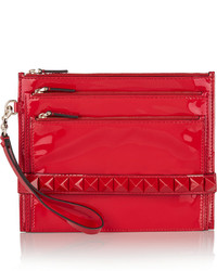 Valentino Embellished Patent Leather Clutch