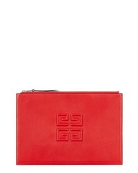 Givenchy Embossed Logo Lambskin Leather Pouch