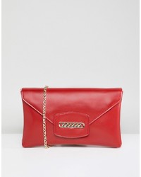 ASOS DESIGN Envelope Clutch Bag With Chain Detail And Detachable Strap