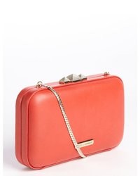 Rebecca Minkoff Fire Engine Red Leather Gold Chain Vincent Minaudiere Clutch