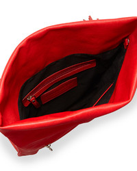Urban Originals Fringe Fold Over Faux Leather Clutch Bag Red