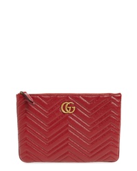 Gucci Gg Marmont 20 Matelasse Leather Pouch