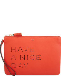 Anya Hindmarch Have A Nice Day Leather Pouch