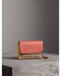 Burberry Haymarket Check And Leather Crossbody Bag