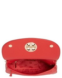 Tory Burch Jamie Convertible Leather Clutch Red