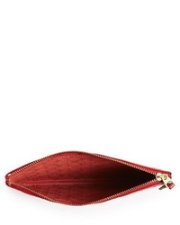 Comme des Garcons Large Embossed Leather Pouch Red