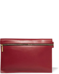 Victoria Beckham Large Leather Clutch Red