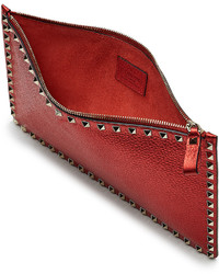 Valentino Large Leather Rockstud Clutch