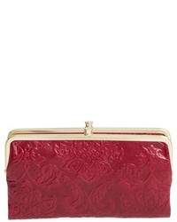 Hobo Lauren Leather Double Frame Clutch Red