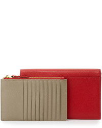 Neiman Marcus Leather Envelope Clutch Bag Red