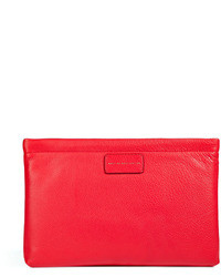 Marc by Marc Jacobs Leather Large Clutch In Apple Red
