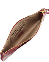 Neiman Marcus Leather Travel Clutch Bag Wine