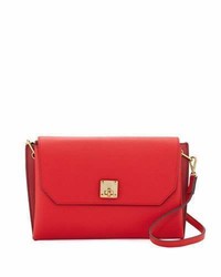 MCM Milla Small Leather Clutch Bag Ruby Red