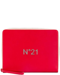 No.21 No21 Logo Plaque Zip Clutch