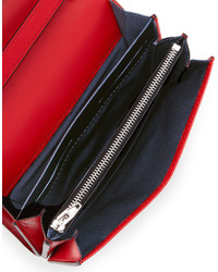 Alexander Wang Prisma Leather Double Biker Clutch Bag Red