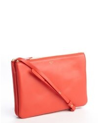 Celine Red Leather Trio Convertible Pouch Bag