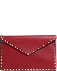 Valentino Rockstud Leather Envelope Pouch