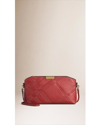 Burberry Small Embossed Check Smooth Leather Clutch Bag