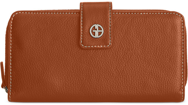 Giani Bernini Softy Leather All In One Wallet, Created For Macy's In Flax