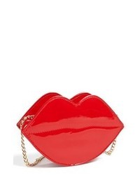 SUPER TRADER Lips Clutch Red One Size