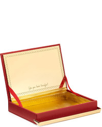 Charlotte Olympia Vanity Leather Clutch Bag Red
