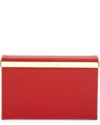 Charlotte Olympia Vanity Leather Clutch Bag Red