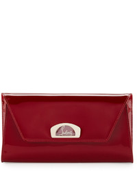Christian Louboutin Vero Flap Patent Clutch Bag Red