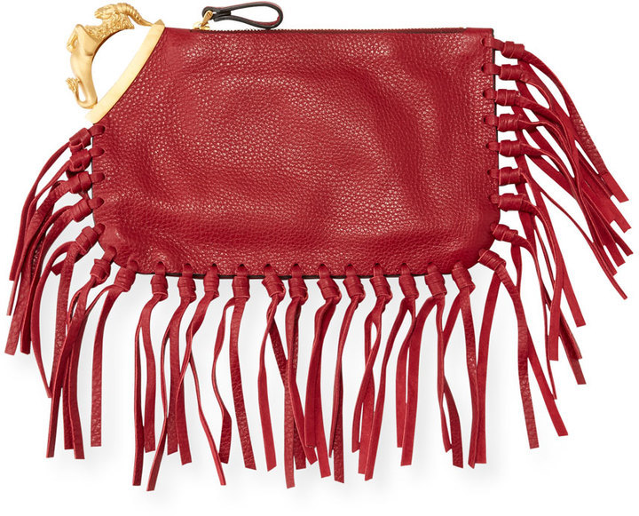 valentino fringe clutch