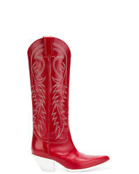 Red Leather Cowboy Boots