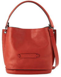 Longchamp 20 Leather Crossbody Bag Poppy Red