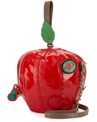 Betsey Johnson Apple Shaped Crossbody Bag Red