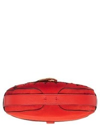 Tory Burch Gemini Link Cutout Leather Crossbody Bag Red