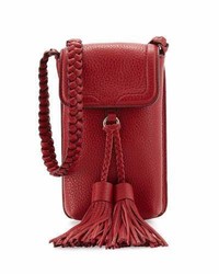 Rebecca Minkoff Isobel Leather Phone Crossbody Bag Deep Red