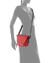 Neiman Marcus Knots Faux Leather Crossbody Bag Red