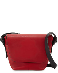 Neiman Marcus Knots Faux Leather Crossbody Bag Red