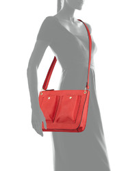 Neiman Marcus Laurel Pocket Crossbody Bag Red