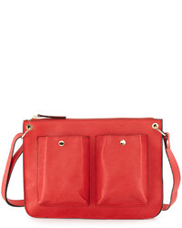 Neiman Marcus Laurel Pocket Crossbody Bag Red