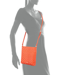 Cole Haan Lena Woven Leather Crossbody Bag Citrus Red