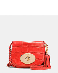 Coach Liv Crossbody In Croc Embossed Leather