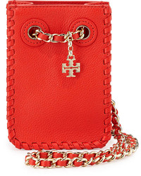 Tory Burch Marion Leather Smartphone Crossbody Bag Red