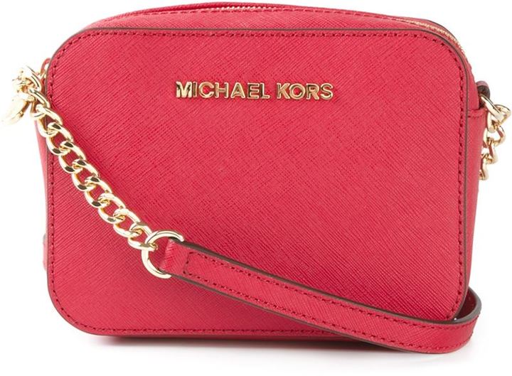 MICHAEL Michael Kors Jet Set Travel Mini Cross-Body Bag in Red