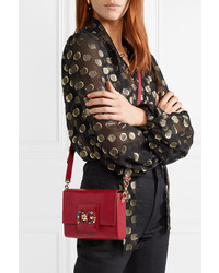 Dolce & Gabbana Millennials Embellished Lizard Effect Leather Shoulder Bag