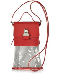 Mm6 Maison Martin Margiela Mini Red Leather Crossbody Bag