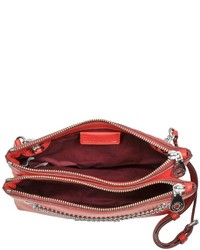 Marc by Marc Jacobs New Too Hot To Handle Cambridge Red Leather Doubledecker Crossbody